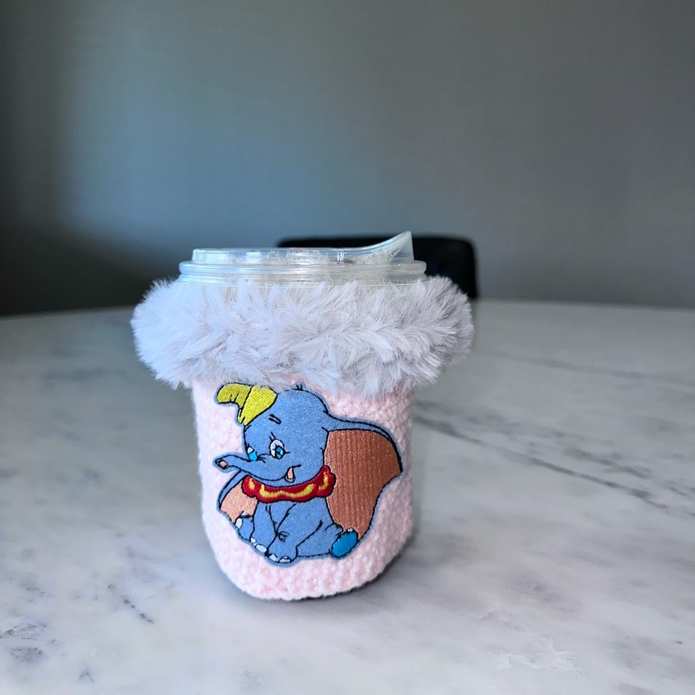 Crochet Dumbo Coffee Cozy